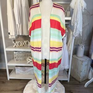 Torrid plus size 1X 2X lightweight short sleeve duster, summer, fun bold #3695